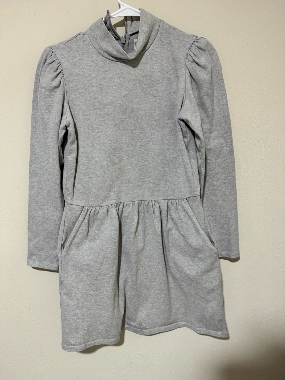 La Vie by Rebecca Taylor Long-Sleeve Mock Neck Grey Knit Dress - Picture 3 of 6